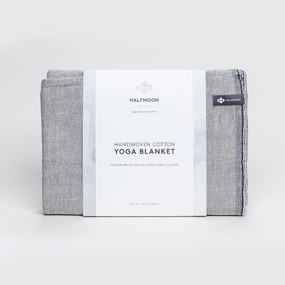 Halfmoon Cotton Yoga Blanket Ink Weave packaging